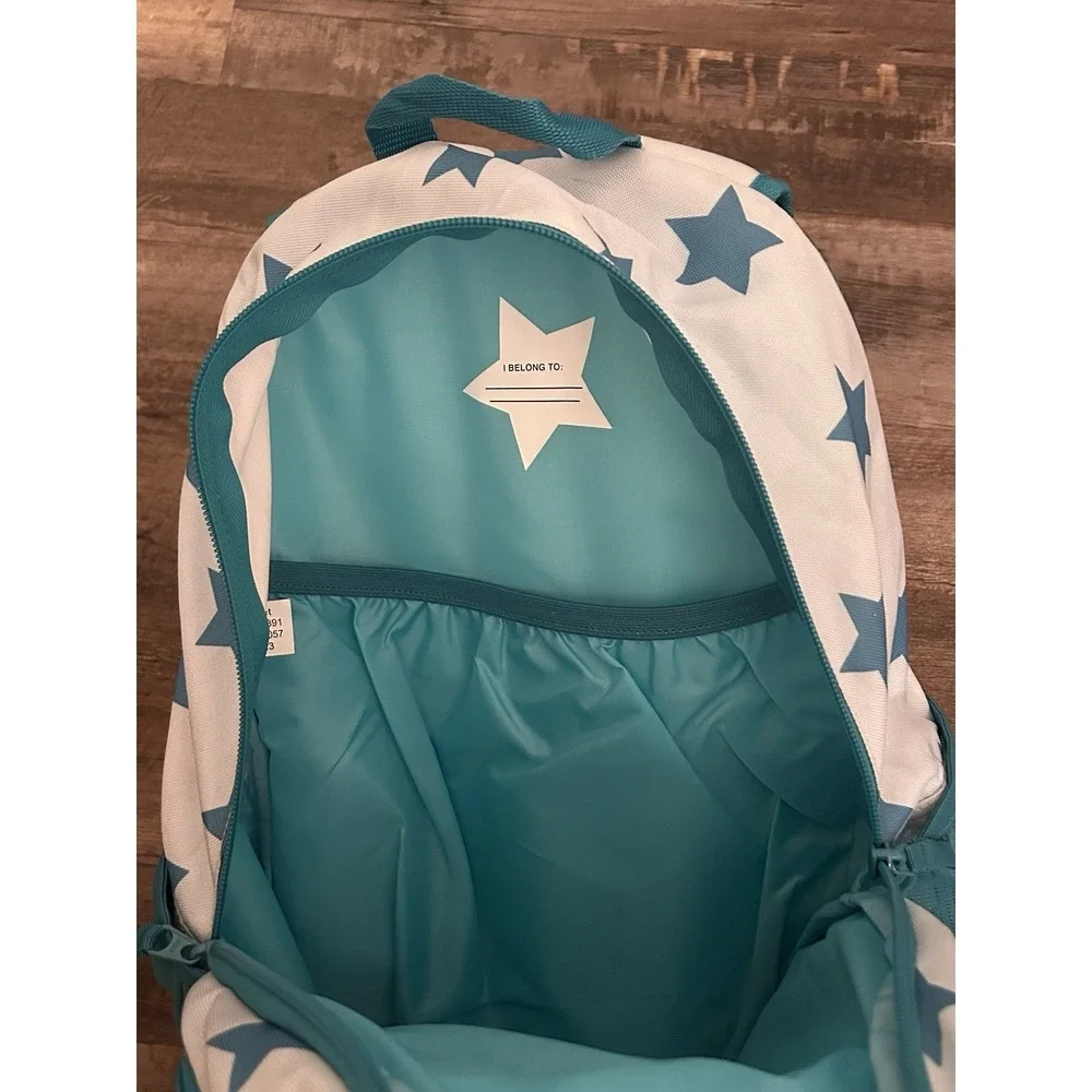 Target Unisex Kids Stars Backpack White/Blue Zip Adjustable Straps Pockets MPN